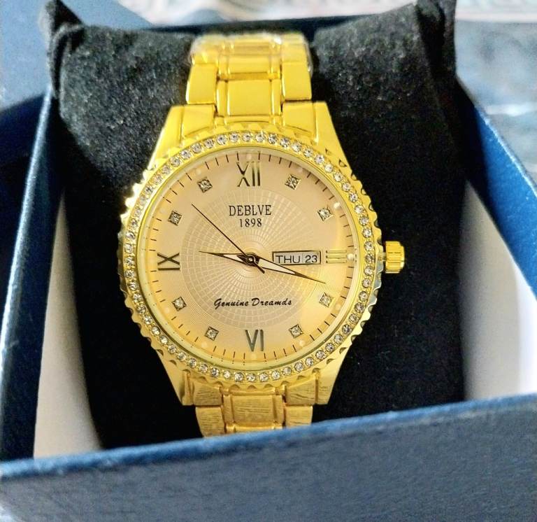 Deblve 1898 Mens Fashion Designer Watch, Day/Date, Box
