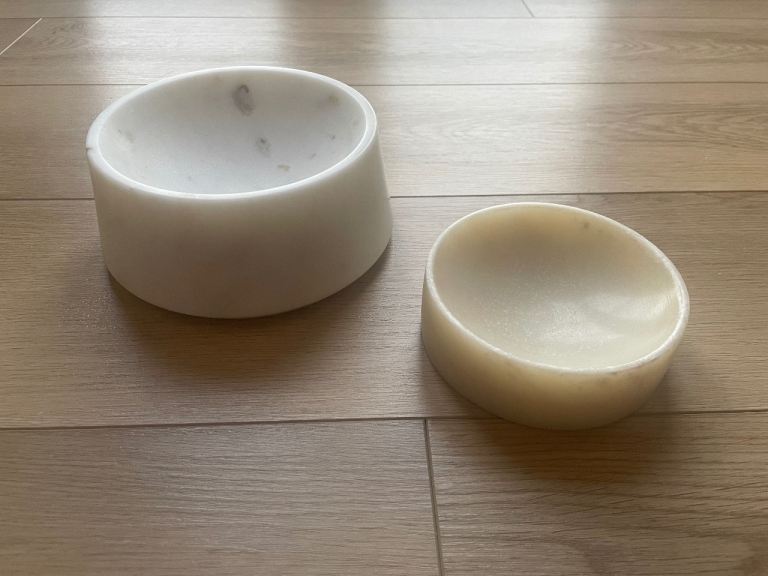 Solid Marble Pet Food Cat Dog Bowls