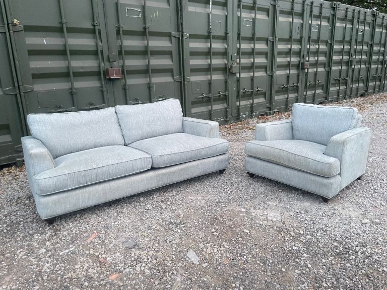 Can Deliver* Parker Knoll Hoxton Grey 2 Seater Sofa And Matching Chair