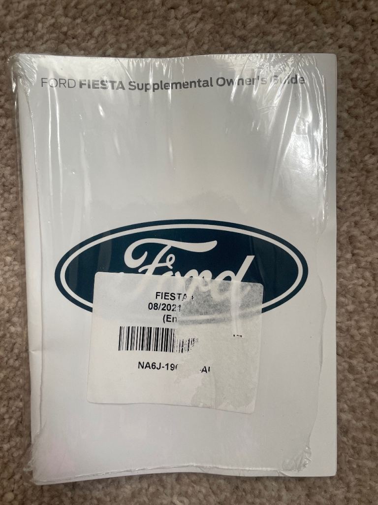Ford Fiesta 2021 onwards supplemental owners guide