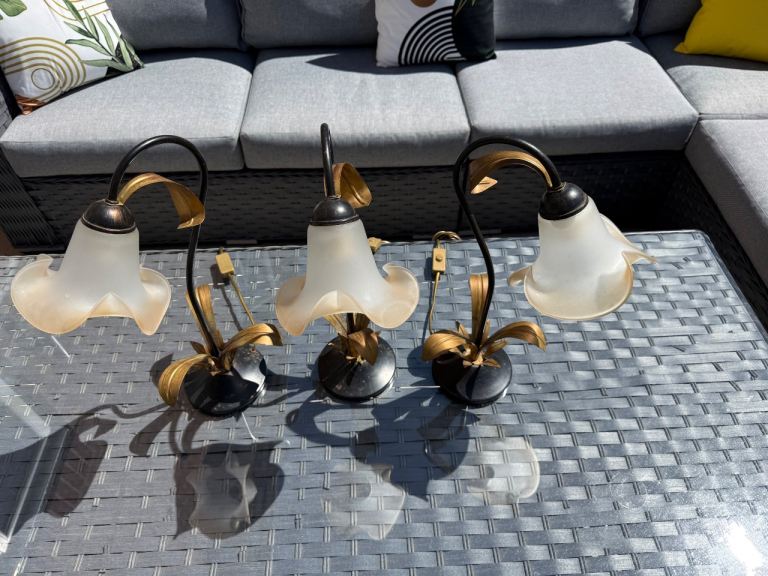 Set of Various Lamps and Chandelier - Good Condition