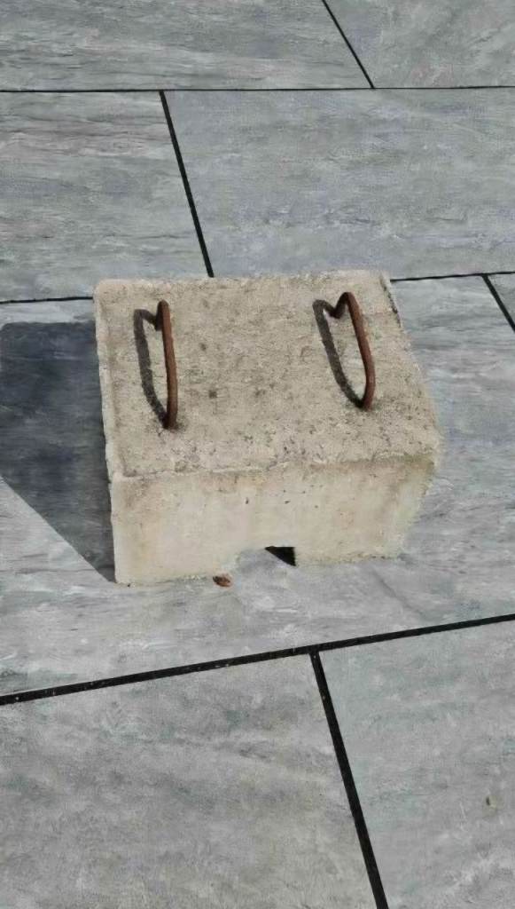 Concrete Weight Block with Metal Hooks