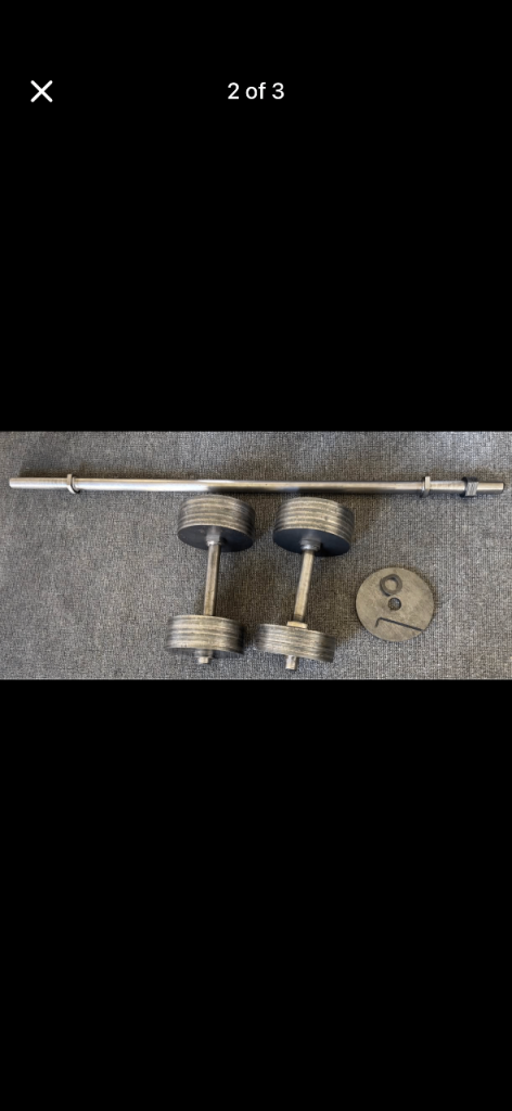 60kg steel Adjustable Dumbbells and Barbell Set – Good Condition