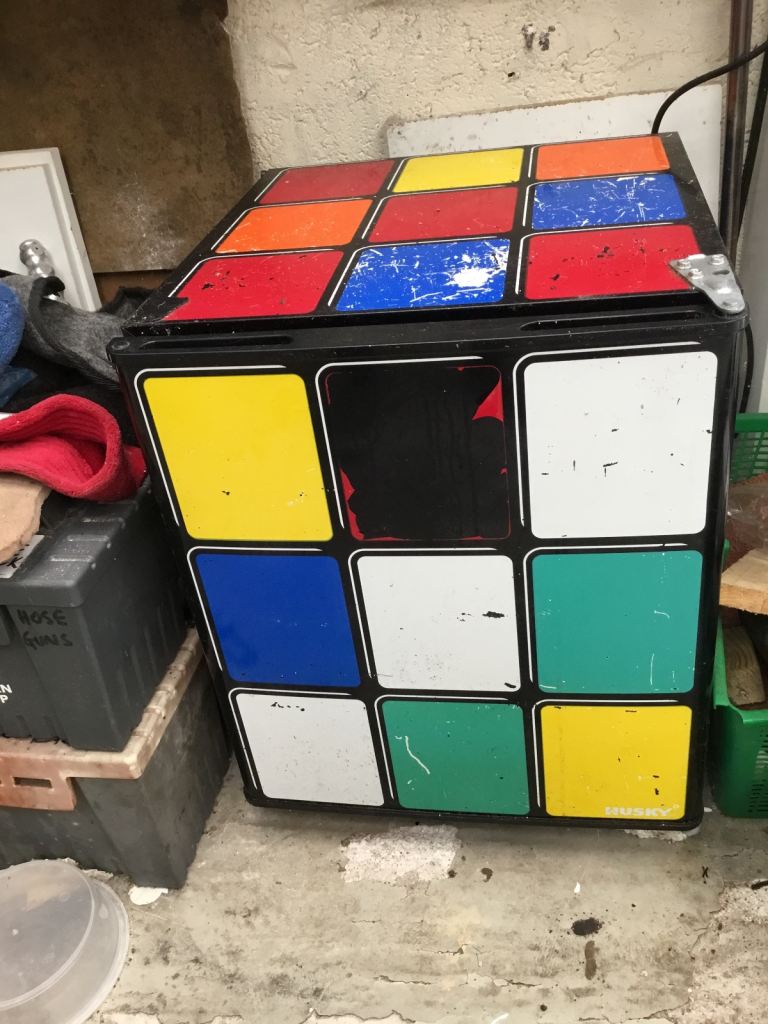 Rubik's Cube Mini Fridge - Multicoloured, Fair Condition