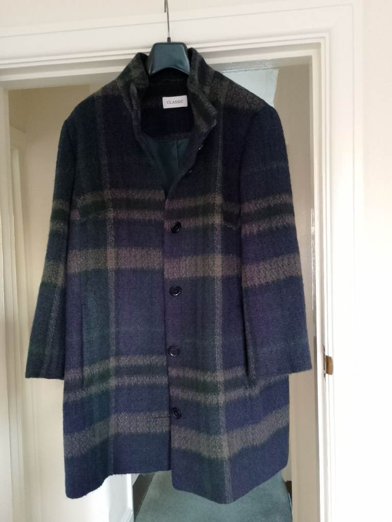 Classic Checked Wool Coat UK 16