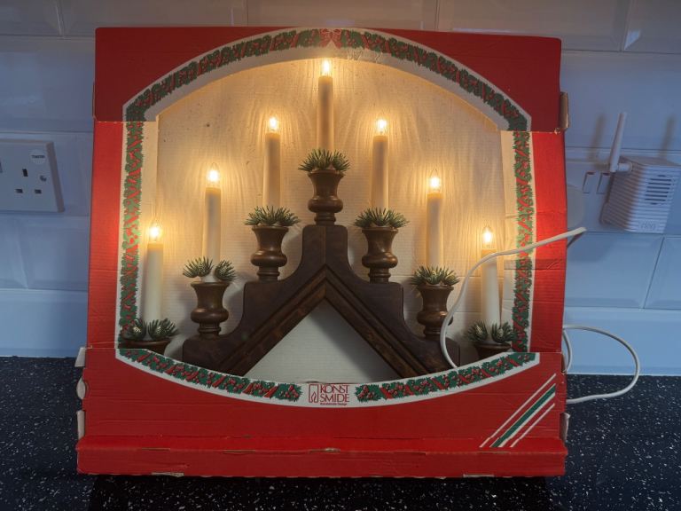 Boxed Vintage Konst Smide Swedish Candle Arch Bridge with 7 Lights Indoor Mains Powered Good quality