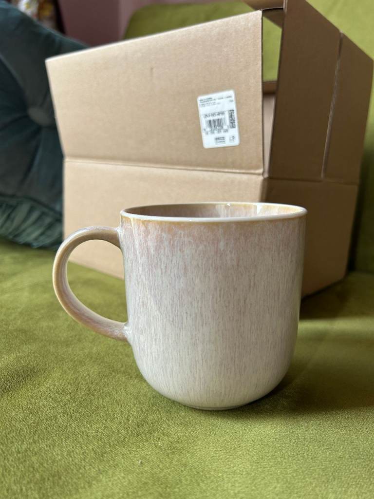 M&S Cream / Beige 4 Glazed Mugs - Brand New