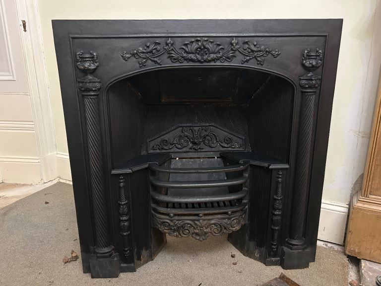 Victorian Fireplace insert with hob wood burner fire place Cast iron