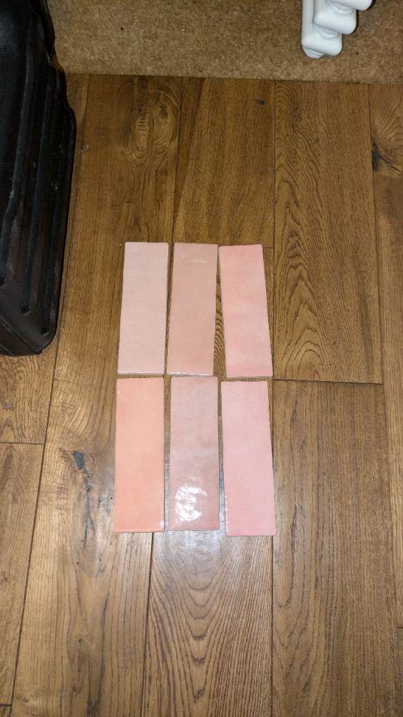 Pink wall tiles - Equipe Artisan Rose Mallow Tiles - New in Box