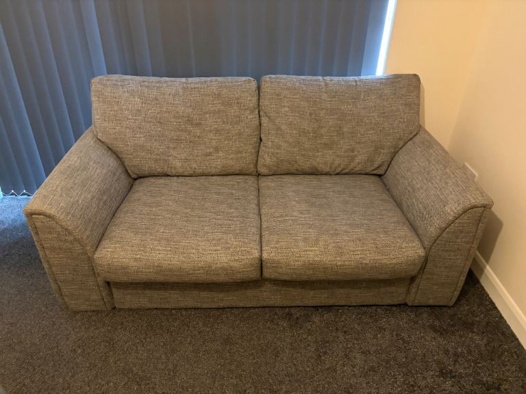 Comfortable Grey Two-Seater Sofa – Good Condition