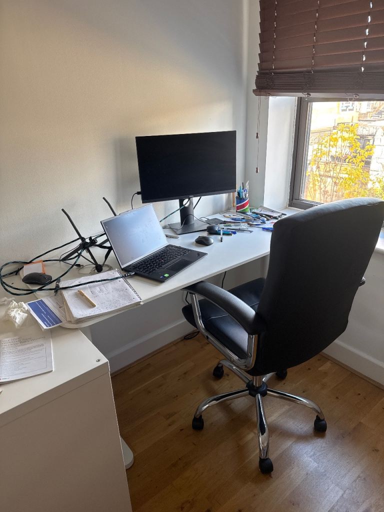 Office chair, desk and monitor - FREE