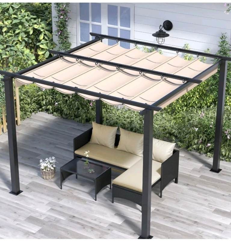 RATTIX 3M X 3M BRAND NEW SEALED GAZEBO PERGOLA SUN SHADE CANOPY, £250. ...