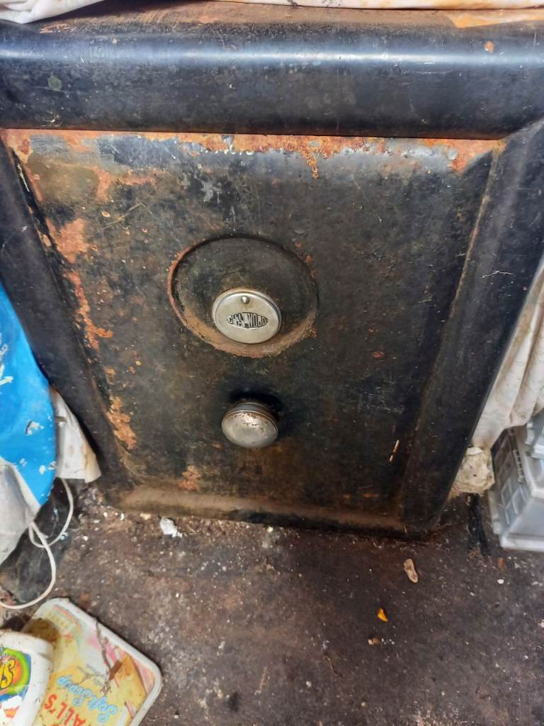 Old Heavy Duty Metal Safe - For Storage or Filing