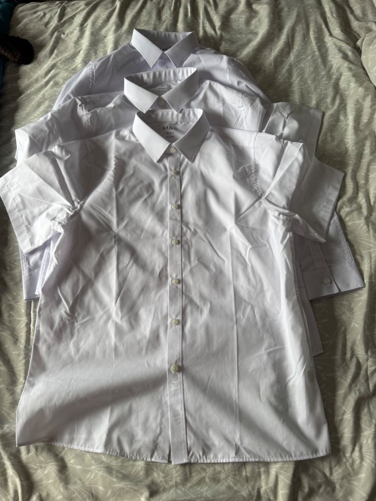 M&S Boys School shirts, set of 3 - Brand New - Age 13-14