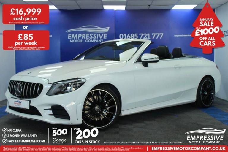 2018 Mercedes-Benz C Class 2.0 C300d AMG Line (Premium) Cabriolet 2dr Diesel G-Tronic+ Euro 6 (s/...