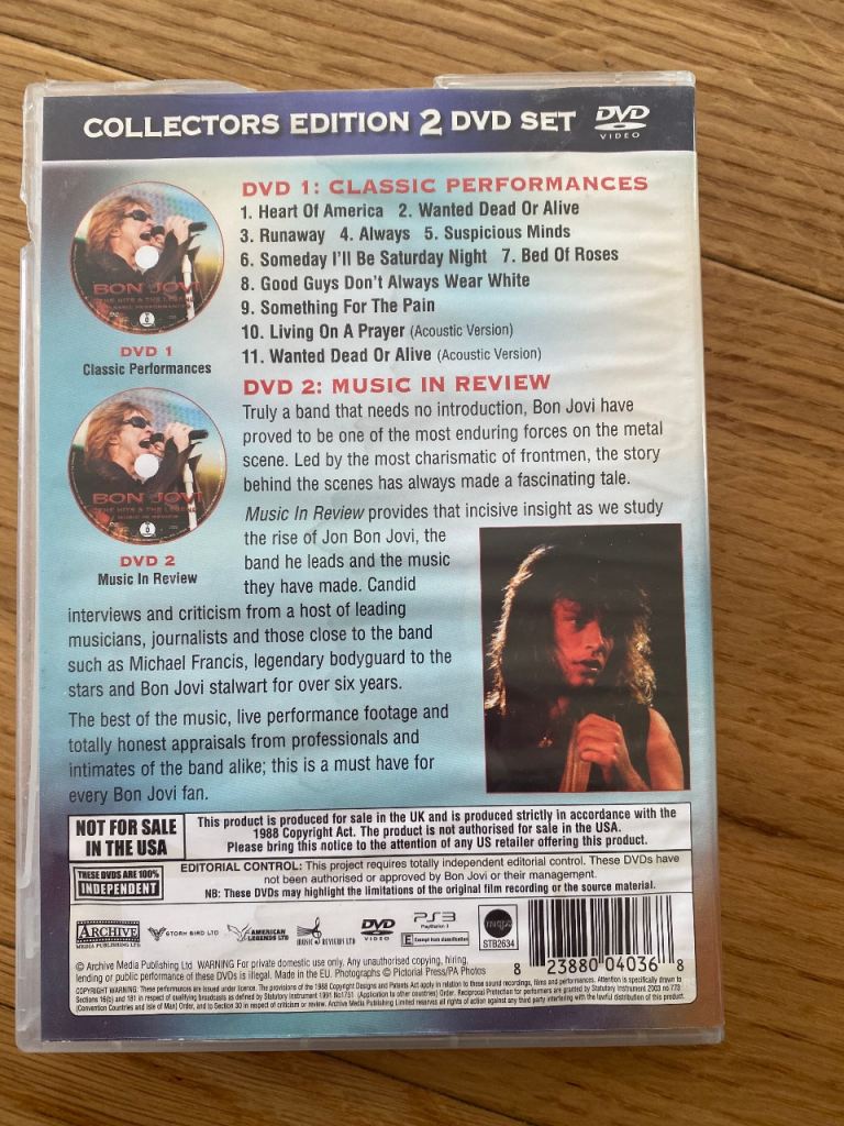 Bon jovi hits and legend double dvd set 