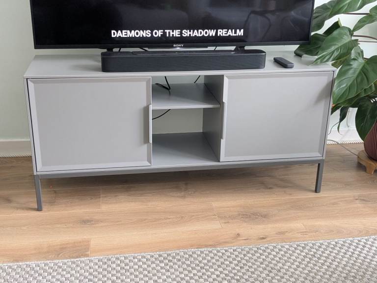 Pale grey metal TV storage for sale