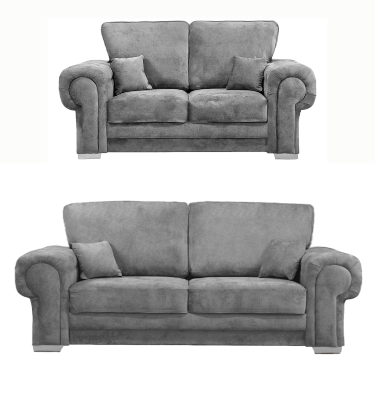 Verona 3&2 Seater Sofa Set Chenille Fabric Grey Available/Next Day Delivery/Call Us NOW