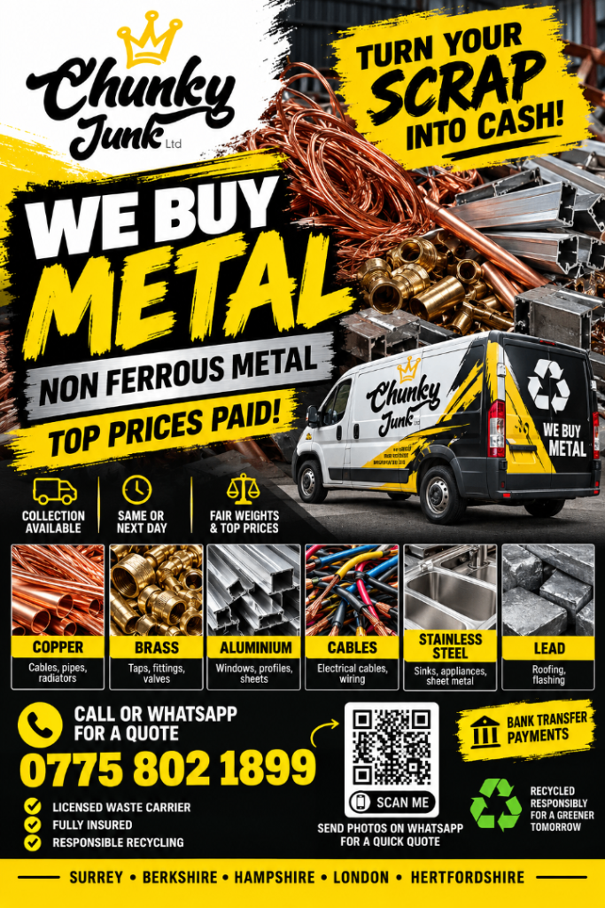 WE BUY NON-FERROUS SCRAP METAL – Copper, Brass, Aluminium & Cables | Collection Available