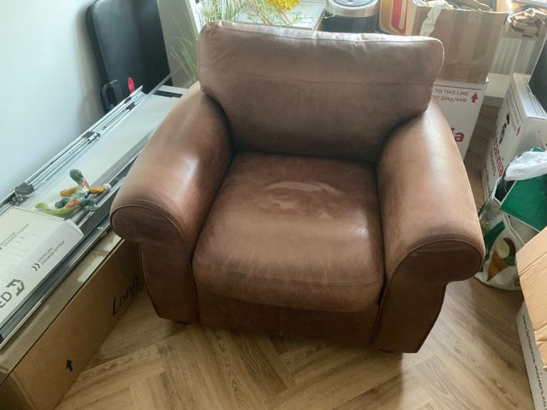 Brown Leather Armchair – Good Condition