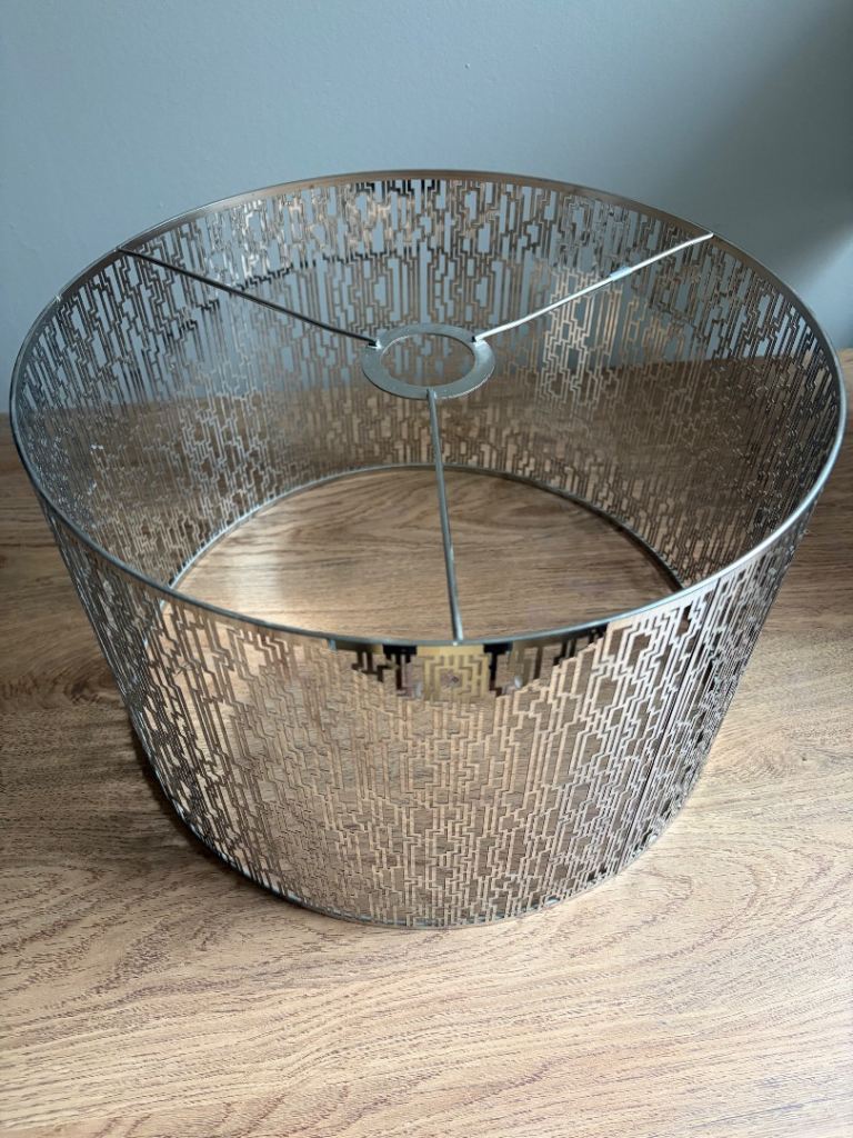 Silver Ceiling Light Shade – Metallic Pattern 