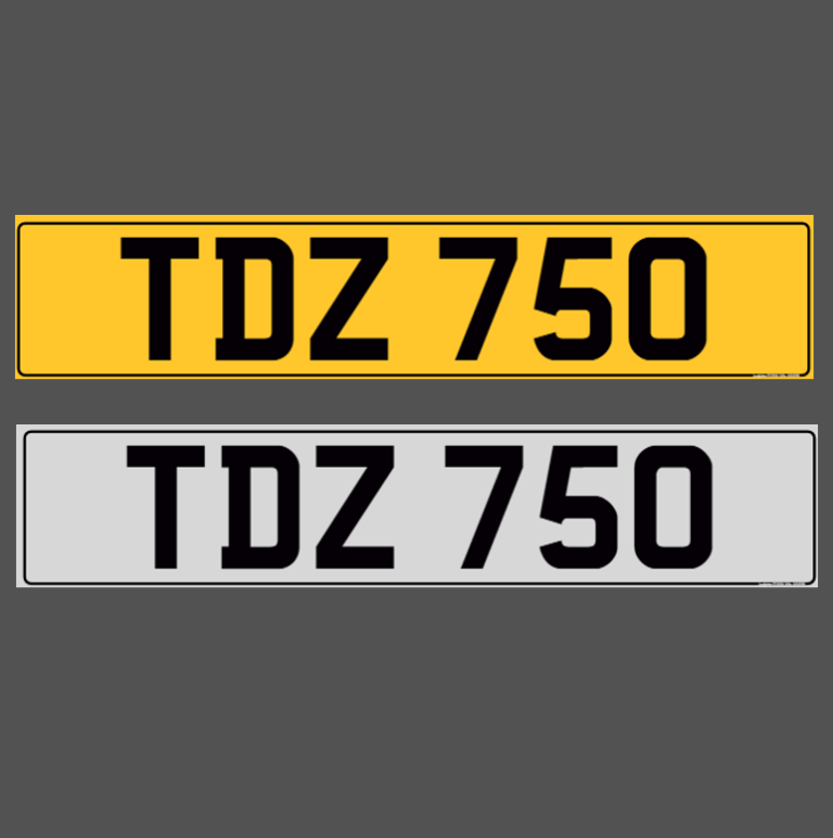 TDZ 750 - Dateless Cherished Registration Number Plate