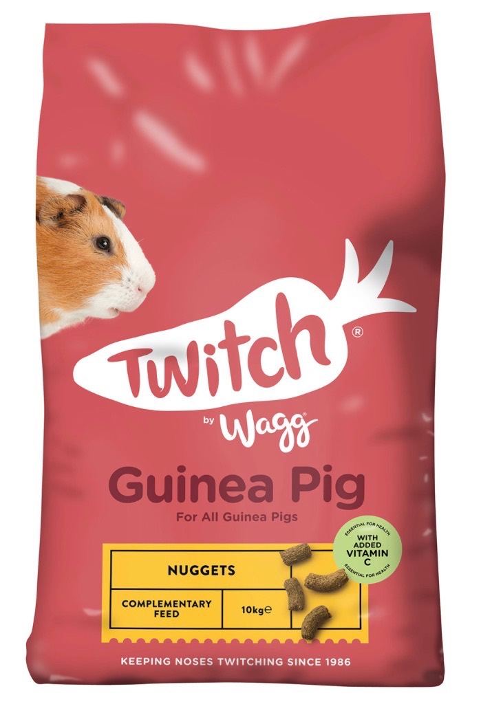 2 bags Wagg Twitch Guinea Pig Feed Nuggets 10kg