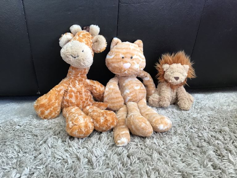 Jellycat Giraffe, Cat, and Lion Soft Toys – As Good As New