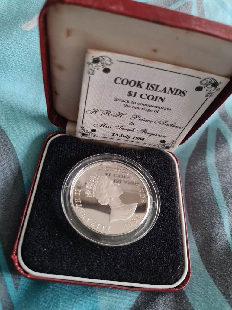 Silver cook islands wedding coin 