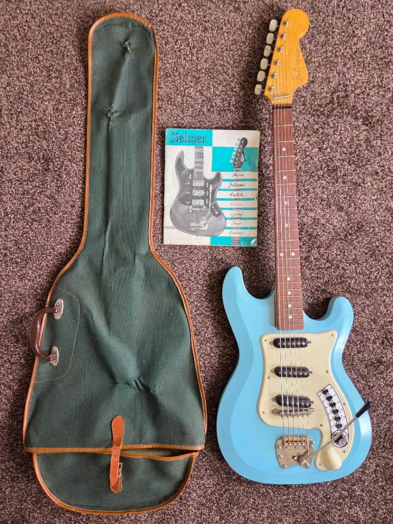 Vintage Electric Guitar Hagstrom Futurama III 1963 Baby Blue With Bag & Brochure 