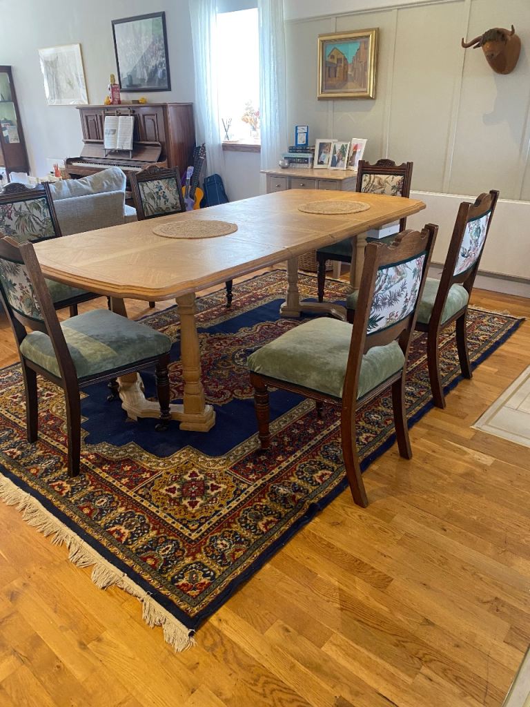 100% wool John Lewis blue rug 2x3m approx