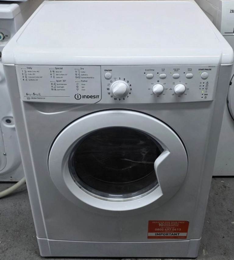 Indesit washer/dryer: 6kg/5kg - delivery available for a fee. washing machine IWDC 6125 (UK)