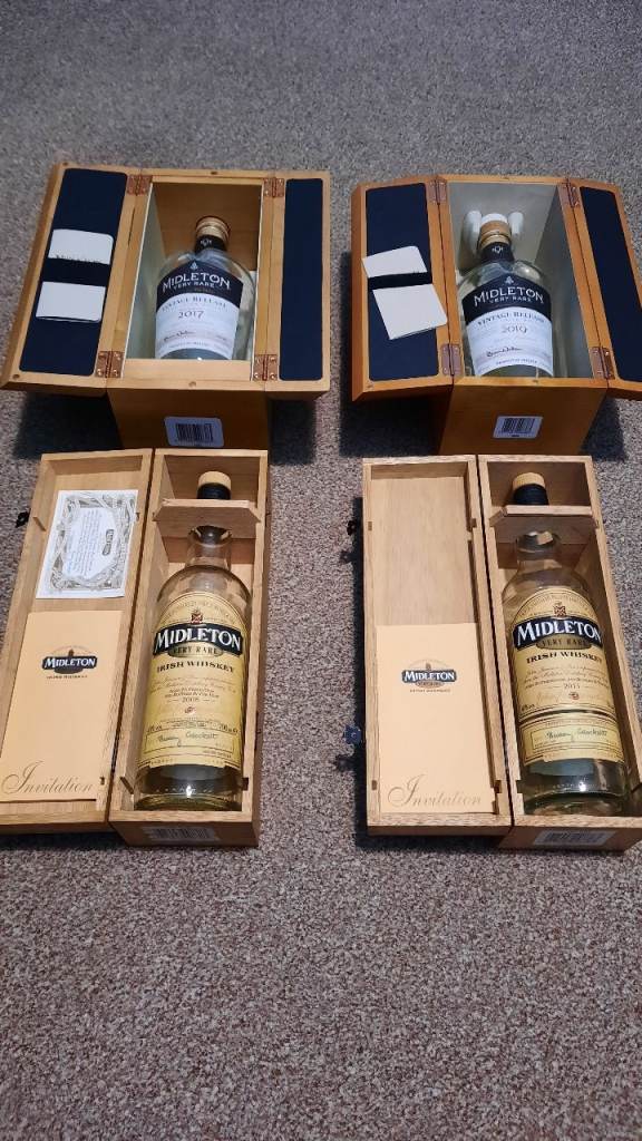 Midleton Very Rare Irish Whiskey Bottles in Wooden Presentation Boxes