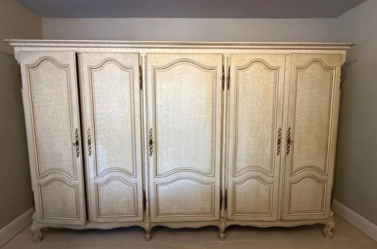 Large Cream Wardrobe with French Style Detailing