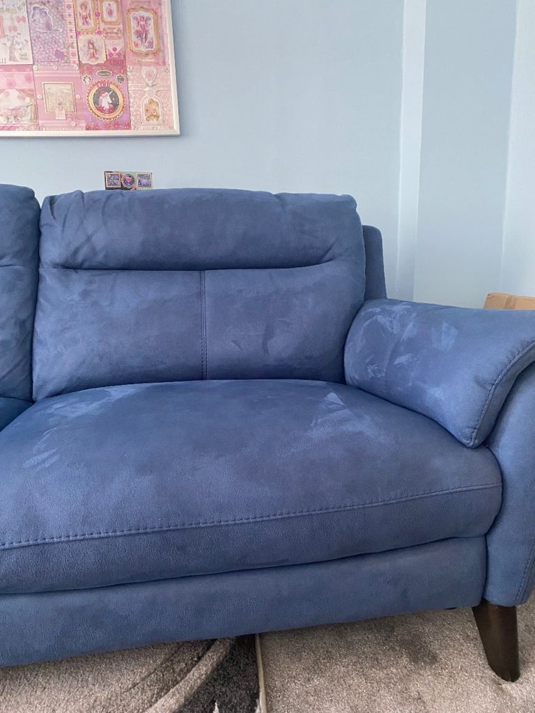 3 SEATER SOFA IN FABRIC BLUE