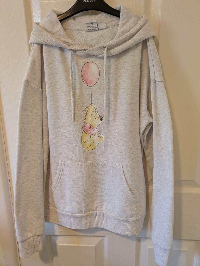 Grey Winnie the Pooh Hoodie with front pocket, XS (6-8), Primark