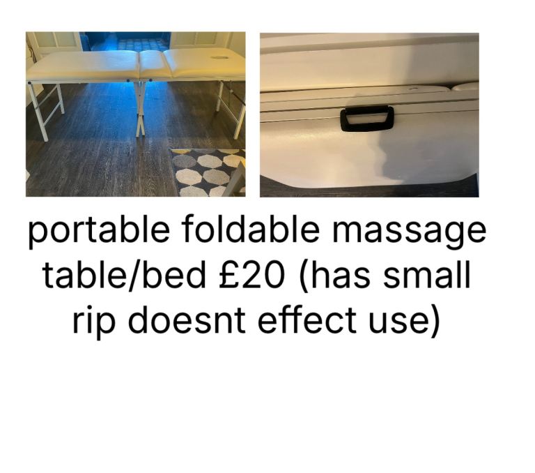 portable foldable massage table/bed £20 (has small rip doesnt effect use)