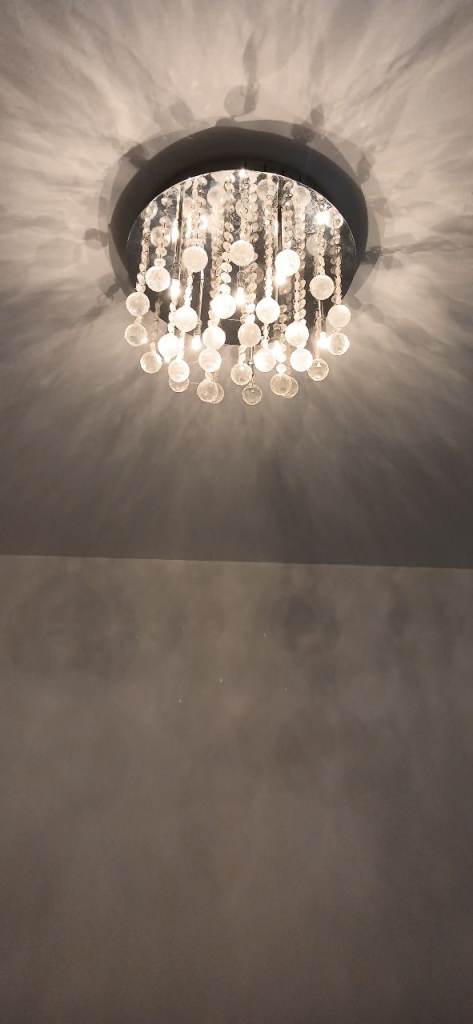 CHROME/GLASS CEILINGS CHANDELIER