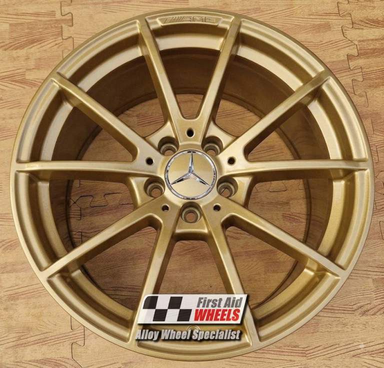 R535GL Swap MERCEDES C63 S205 4x 18'' GENUINE AMG GLOSS MOTORSPORT GOLD ALLOY WHEELS