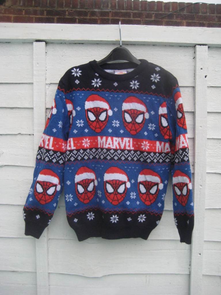 Festive Spiderman Jumper for a 7 to 8 Year Old Child for £3.00