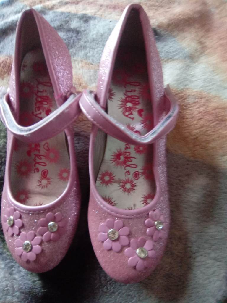 Girls' Silver Glitter Party Shoes - As Good As New