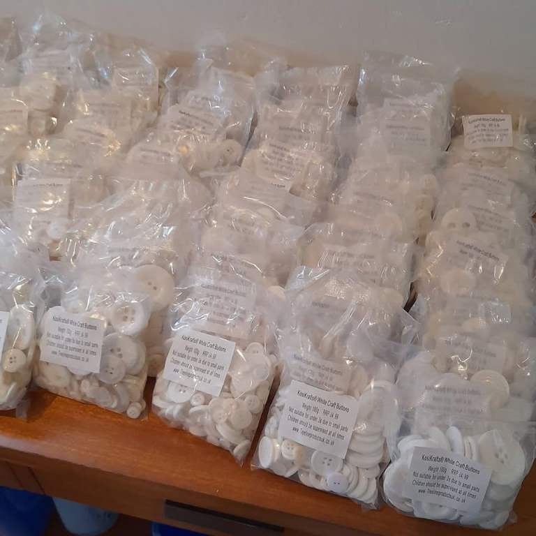 NEW White Craft Buttons [100g Bags]