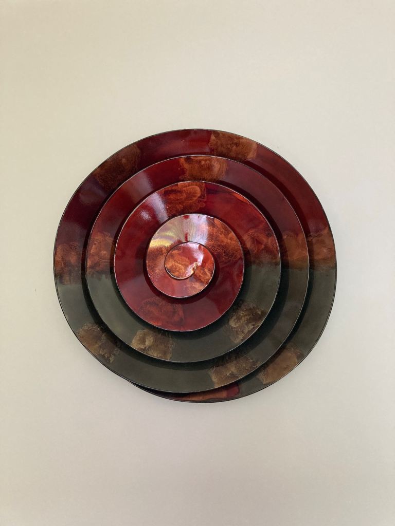 Large Red Metal Wall Art – Good Condition
