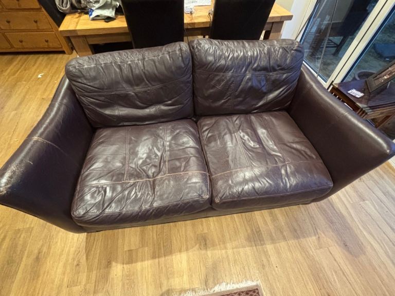 2 Chocolate brown 2 seater sofas