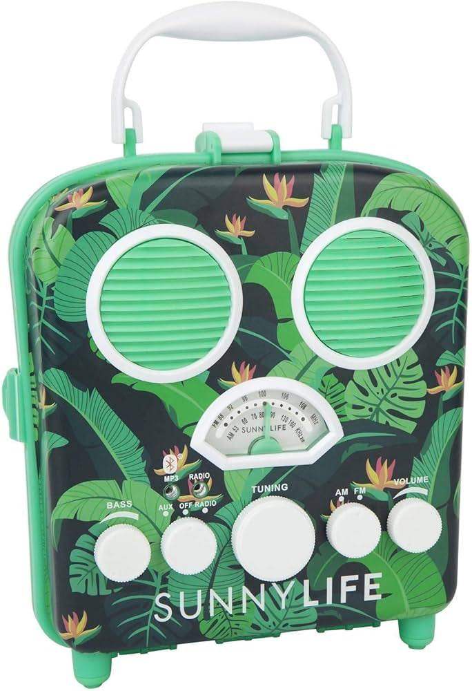 SunnyLIFE Portable Beach MP3 Speaker with AM/FM Radio and Smartphone Holder