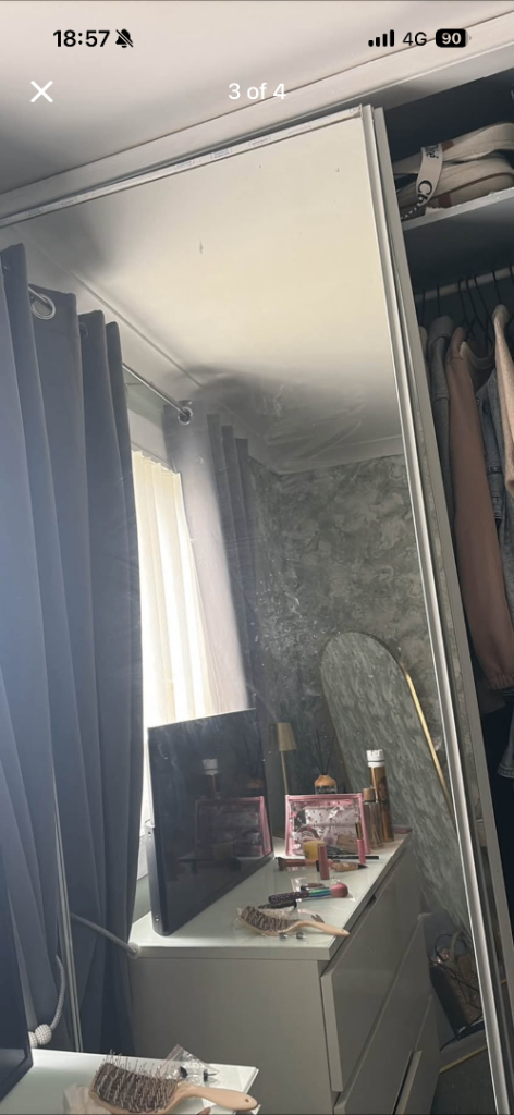 sliding mirror doors and track
