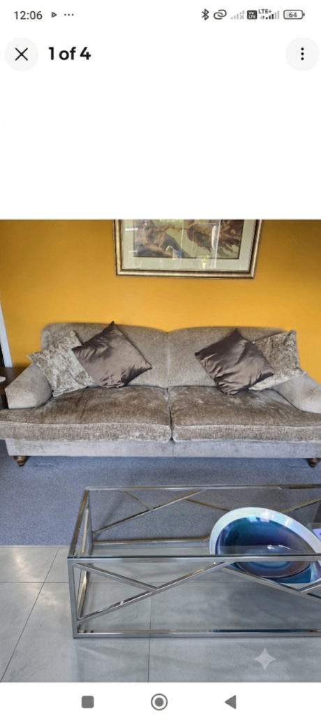 Barker & Stonehouse Tamarisk 3/4 seater chenille fabric sofa