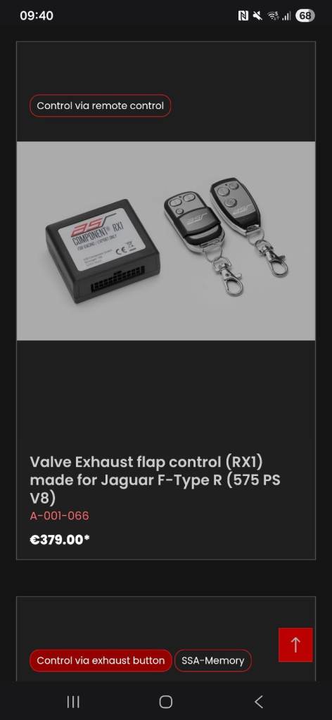 Jaguar f type exhaust controller 