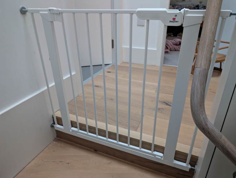 BabyDan White Metal Pressure Safety Gate – Good Condition