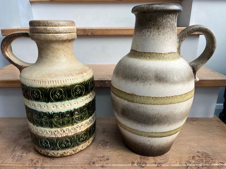 West German Fat Lava Vase and pitcher